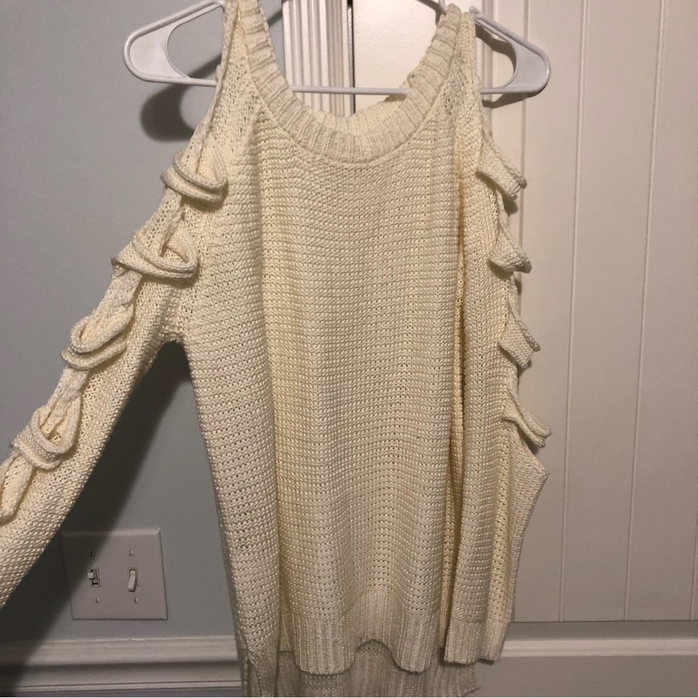 Cream Cold Shoulder Blouse